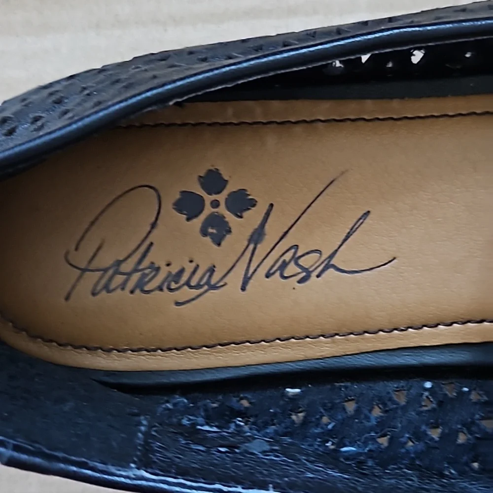 Patricia Nash Francesca black perforated tassel loafers-10 - Picture 5 of 11